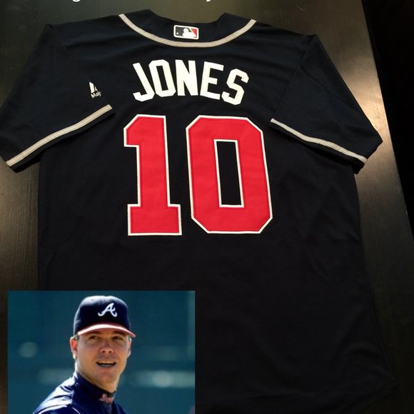 atlanta braves navy blue jersey